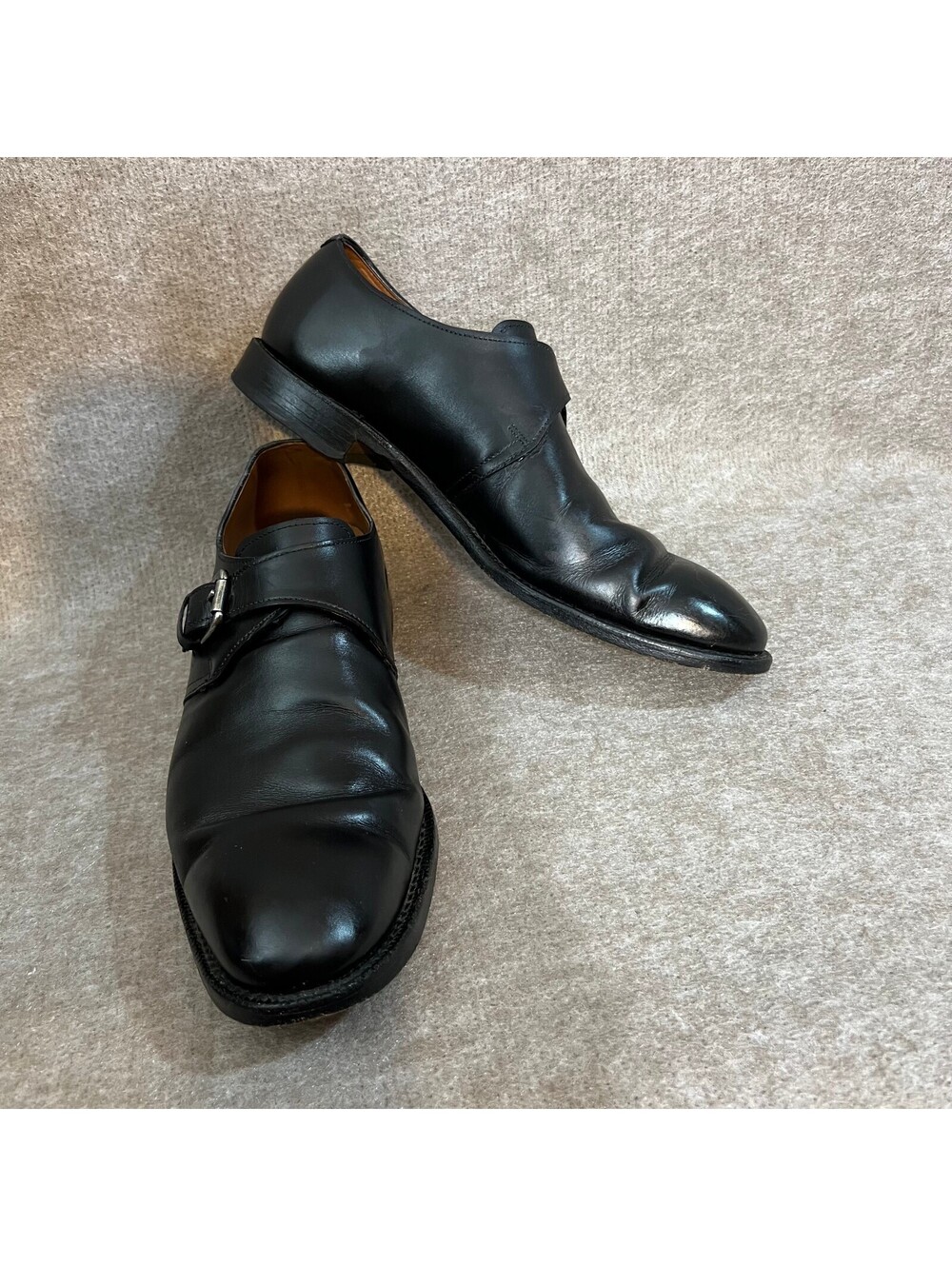 Allen Edmonds Warwick Men’s 11D Black Leather Single Monk Strap Dress Shoes